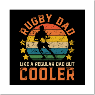 Rugby Dad Funny Vintage Rugby Player Father's Day Gift Posters and Art